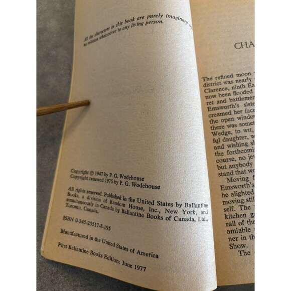 Full Moon P. G. Wodehouse First Ballantine Books Edition June 1977 Paperback VTG - Picture 2 of 3